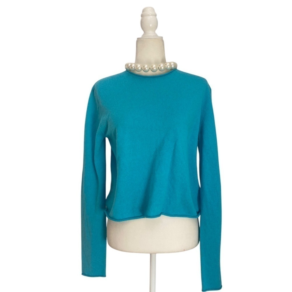 Lisa Yang Ida Cashmere Sweater NWT Amalfi Blue Organic Cashmere - Picture 4 of 11